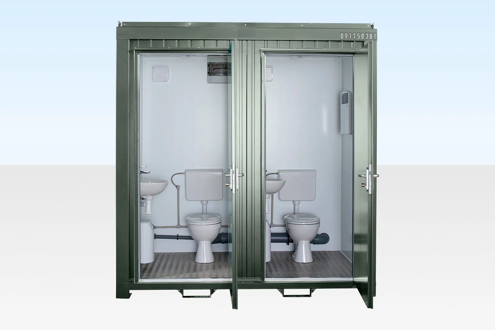 1+1 Double Mains Toilet 8Ft x 5Ft (Bottle Green) - Image 2